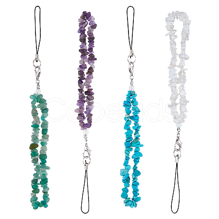 Gemstone Chips Mobile Straps HJEW-PH01884-1