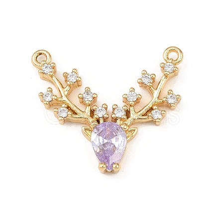 Brass Micro Pave Cubic Zirconia Pendants KK-F919-29G-03-1