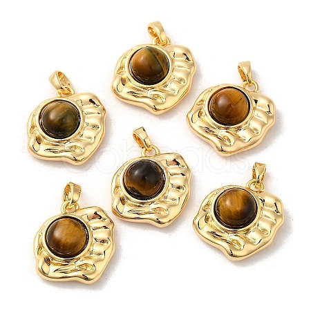 Natural Tiger Eye Pendants KK-M270-42G-1