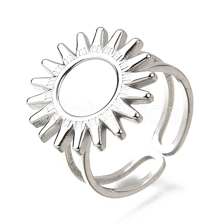 Tarnish Resistant Stainless Steel Cuff Ring Findings X-PW-WG67428-05-1