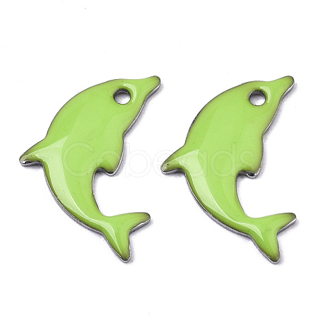 201 Stainless Steel Enamel Pendants X-STAS-N088-16F-1