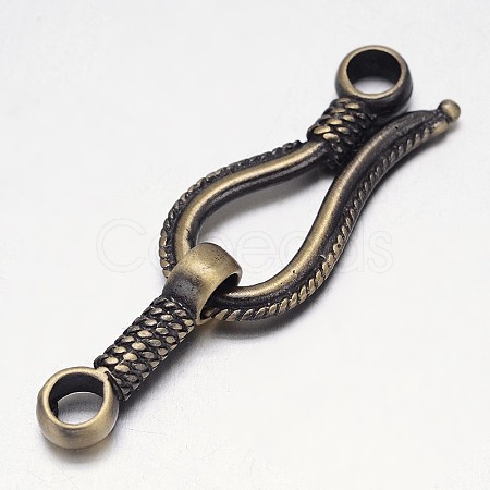 Rack Plating Brass Hook and S-Hook Clasps KK-E739-11AB-NF-1
