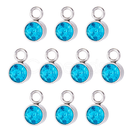 10Pcs Glass Rhinestone Charms STAS-TA0003-26K-1