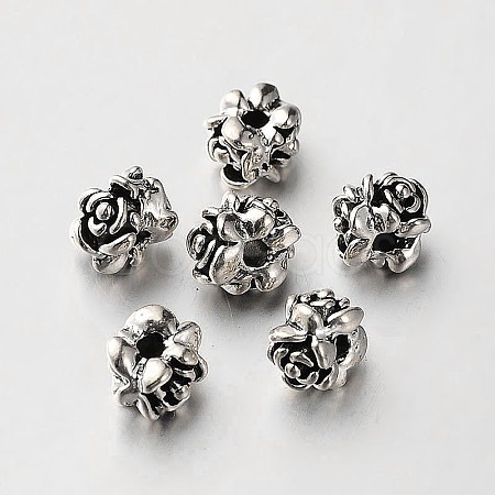 Tibetan Style Alloy Flower Beads X-TIBEB-O004-54-1