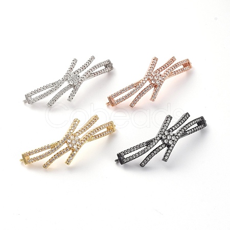 Brass Micro Pave Cubic Zirconia Links connectors ZIRC-G157-48-1