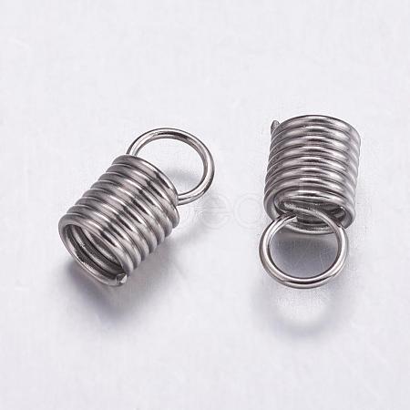Tarnish Resistant 304 Stainless Steel Coil Cord Ends STAS-K146-070-11x5mm-1