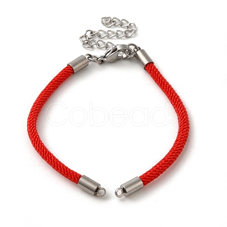 Milan Cord & 202 Stainless Steel Bracelets Making MAK-H004-01A-P02-1