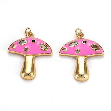 Autumn Theme Real 18K Gold Plated Brass Micro Pave Cubic Zirconia Pendants ZIRC-L100-019C-G-1