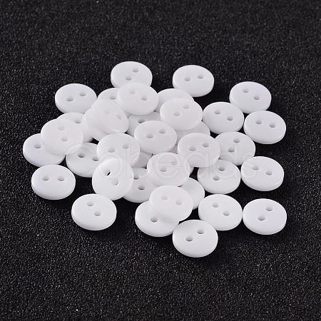 2-Hole Flat Round Resin Sewing Buttons for Costume Design BUTT-E119-14L-19-1