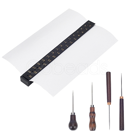 1 Bag Wood Bookbinding Signature Punching Tool Awl Guide AJEW-NB0009-53-1