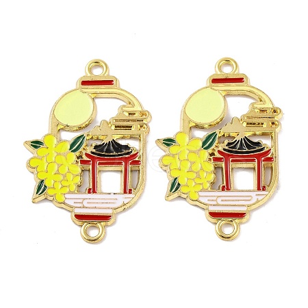 Rack Plating Alloy Enamel Oval Connector Charms FIND-M020-07G-01-1