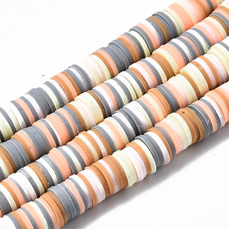 Handmade Polymer Clay Beads Strands X-CLAY-R089-8mm-108-1