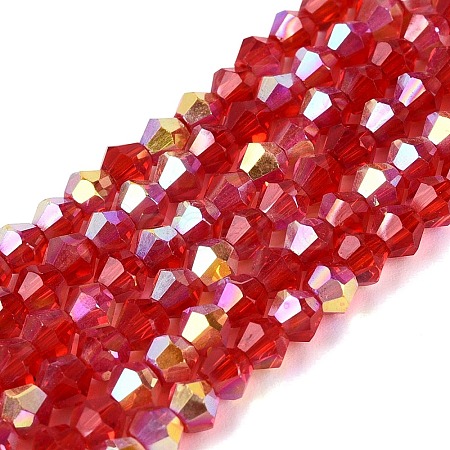 AB Color Plated Transparent Glass Beads Strands GLAA-G127-01-01B-1