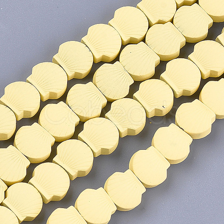 Spray Painted Non-magnetic Synthetic Hematite Beads Strands G-T116-23-02-1