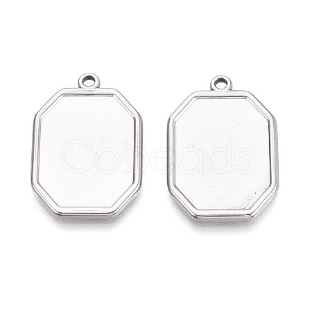 304 Stainless Steel Pendant Cabochon Settings STAS-N108-75P-1