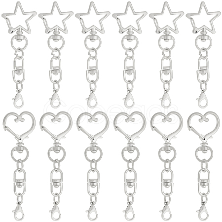 20Pcs 2 Styles Zinc Alloy Swivel Clasps FIND-SP0004-24P-1