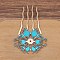 Alloy Hair Comb Findings, for DIY Jewelry Accessories, Enamel Flower, Dodger Blue, 65mm, 10pcs/set