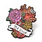 Body Organ & Flower Theme Enamel Pins, Electrophoresis Black Alloy Badge for Backpack Clothes, Heart, Indian Red, 29x25x1mm