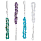 Gemstone Chips Mobile Straps, Alloy Lobster Claw Clasps and Nylon Cord Mobile Accessories Decoration, 21~22cm, 4pcs/set