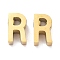 Ion Plating(IP) 304 Stainless Steel Charms, Alphabet, Golden, Letter.R, 8x4.5x3mm, Hole: 1.8mm