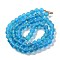 Handmade Nepalese Lampwork Beads, Pumpkin, Deep Sky Blue, 10.5x9.5mm, Hole: 1.5mm, about 64pcs/strand, 25.79''(65.5cm)