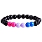 Acrylic Round Beaded Stretch Bracelet for Women, Dark Slate Blue, Inner Diameter: 2-1/8 inch(5.3cm)