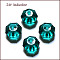 K9 Glass, Imitation Austrian Crystal Beads, Grade AAA, Faceted, Octagon, Teal, 6x4mm, Hole: 0.7~0.9mm