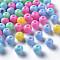 Opaque Acrylic Beads, Round, Mixed Color, 6x5mm, Hole: 1.8mm, about 4400pcs/500g