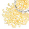 Glass Seed Beads, Ceylon, Round, Lemon Chiffon, 4mm, Hole: 1.5mm, about 4500pcs/pound