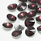 Pointed Back Glass Rhinestone Cabochons, Rivoli Rhinestone, Back Plated, Faceted, Cone, Burgundy, 8x4mm