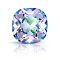 Preciosa&reg MAXIMA Crystal Fancy Stones, Czech Crystal, 435 36 132 Cushion Square, Aluminium Layer, 00030 265 Vitrail Light, 12x12mm