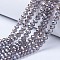 Electroplate Glass Beads Strands, Pearl Luster Plated, Faceted, Rondelle, Gray, 2.3~2.7x2mm, Hole: 0.4mm, about 150~155pcs/strand, 32~33cm