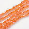 Glass Beads Strands, AB Color Plated, Faceted, Bicone, Dark Orange, 4x4mm, Hole: 1mm, about 82~85pcs/strand, 30.5~31cm