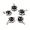 Synthetic Blue Goldstone Round Pendants, Stainless Steel Star of David Charms, Stainless Steel Color, 20x15.5x10.5mm, Hole: 3x5mm