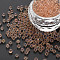 DIY Nail Art Decoration Mini Glass Beads, Tiny Caviar Nail Beads, AB Color Plated, Round, No Hole, Sandy Brown, 3.5mm, about 450g/bag