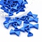 Spray Painted Alloy Multi-Strand Links, For Tile Elastic Bracelets Making, Bowknot, Blue, 13x8x3.5mm, Hole: 1mm