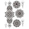 Mandala Pattern Vintage Removable Temporary Water Proof Tattoos Paper Stickers, Flower Pattern, 21x15cm