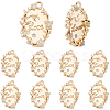 10Pc Valentine's Day Brass Micro Pave Clear Cubic Zirconia Pendants KK-BBC0023-75-1