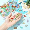 90Pcs 9 Colors Metal Enlaced Handmade Lampwork Beads LAMP-CJ0003-07-4