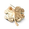 Clover Alloy Rhinestone Lapel Pins for Backpack Clothes X-JEWB-H032-02G-3