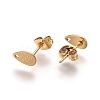 Ion Plating(IP) 304 Stainless Steel Stud Earring Findings STAS-O119-12A-G-2