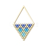 MIYUKI Glass Seed Beaded Rhombus Pendants PALLOY-MZ01175-01-1