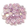 UV Plating Rainbow Iridescent Acrylic Beads OACR-G012-11A-3