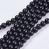 Natural Black Onyx Beads Strands X-G-H1567-4MM-1