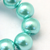Baking Paint Pearlized Glass Pearl Round Bead Strands HY-Q330-8mm-65-3