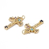 Brass Colorful Cubic Zirconia Pendants KK-E068-VA026-2-3