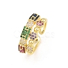 Brass Micro Pave Cubic Zirconia Cuff Rings for Women RJEW-Z113-47G-2