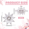 6Pcs 1-Hole Brass with Cubic Zirconia Shank Buttons FIND-FG0003-27B-2