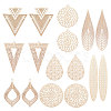 Unicraftale 32Pcs 8 Style Rack Plating Brass Filigree Big Pendants KKC-UN0001-02-1