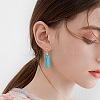 Synthetic Turquoise Bullet Dangle Stud Earrings EJEW-PH01406-02-6